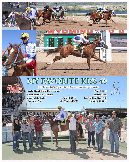 MY FAVORITE KISS 48 - 307HR Open Quarter Horse Futurity Trials - 06-13-26 - R07 - WYO