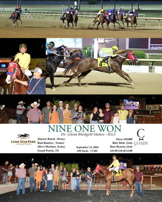 NINE ONE WON - Dr. Glenn Blodgett Stakes - RG3 - 09-12-26 - R07 - LSP