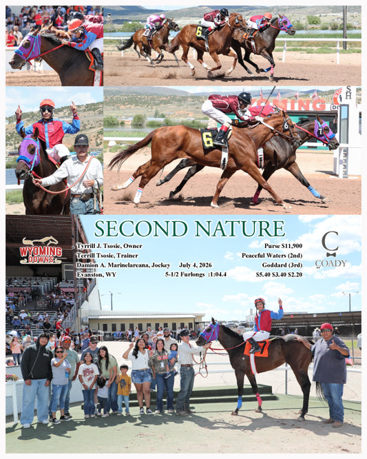 SECOND NATURE - 07-04-26 - R07 - Wyoming Downs - Finish