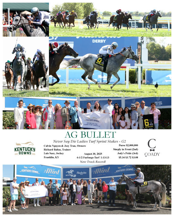 AG BULLET - Never Say Die Ladies Turf Sprint Stakes - G2 - 08-30-25 - R08 - KD - Coady Media - Kurtis Coady Photography