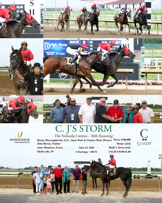 C. J'S STORM - The Nobody Listens - 30th Running - 06-24-26 - R08 - IND