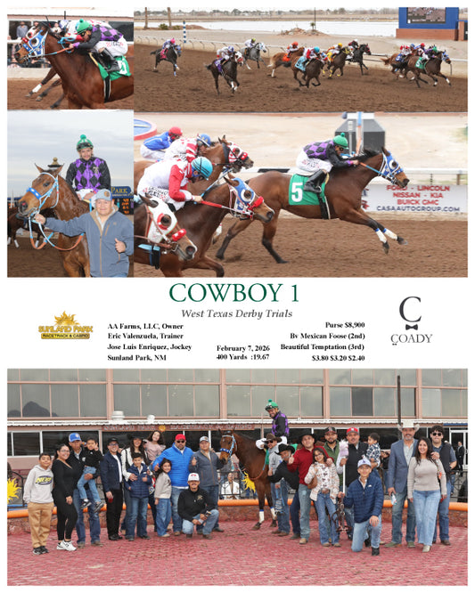 COWBOY 1 - West Texas Derby Trials - 02-07-26 - R08 - SUN - Coady Media - Kurtis Coady Photography
