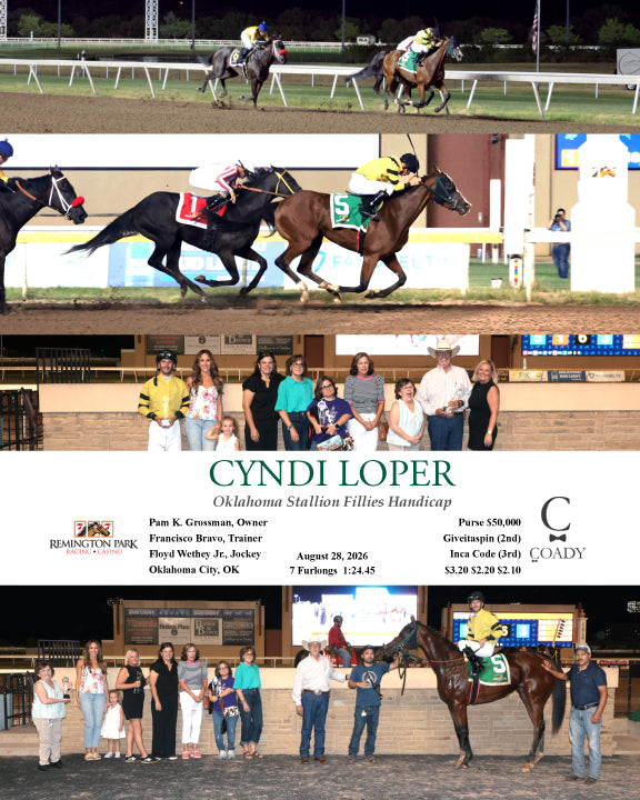 CYNDI LOPER - Oklahoma Stallion Fillies Handicap - 08-28-26 - R08 - RP