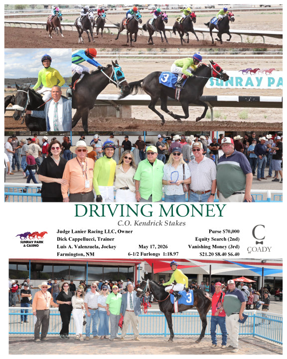 DRIVING MONEY - C.O. Kendrick Stakes - 05-17-26 - R08 - SRP - Coady Media - Kurtis Coady Photography