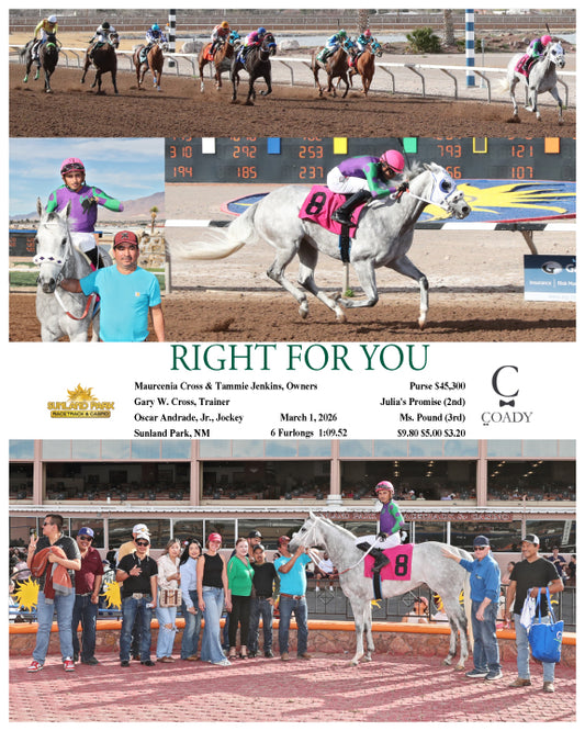 RIGHT FOR YOU - 03-01-26 - R08 - SUN - Coady Media - Kurtis Coady Photography