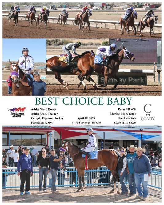 BEST CHOICE BABY - 041826 - Race 09 - SRP - Coady Media - Kurtis Coady Photography