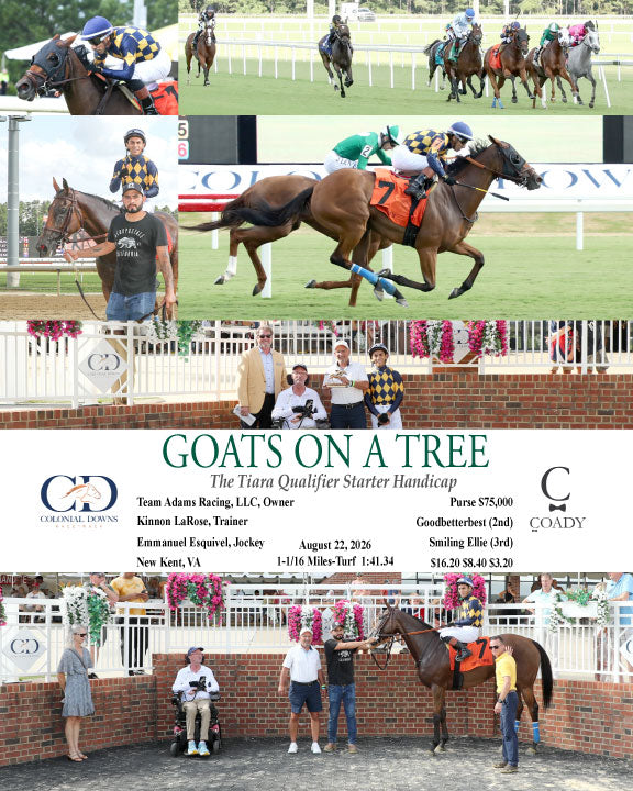 GOATS ON A TREE - The Tiara Qualifier Starter Handicap - 08-22-26 - R09 - CNL