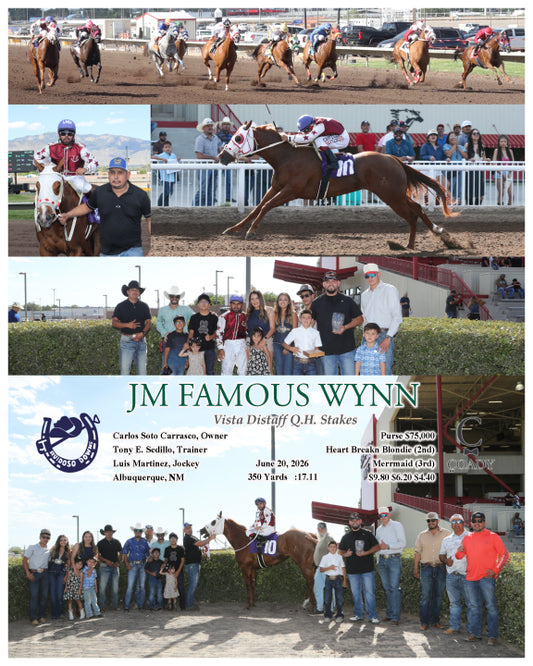 JM FAMOUS WYNN - Vista Distaff Q.H. Stakes - 06-20-26 - R09 - RUI