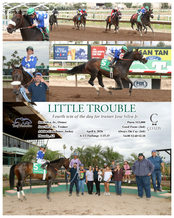 LITTLE TROUBLE - Fourth win of the day for trainer Jose Silva Jr. - 04-06-26 - R09 - TUP - Coady Media - Kurtis Coady Photography