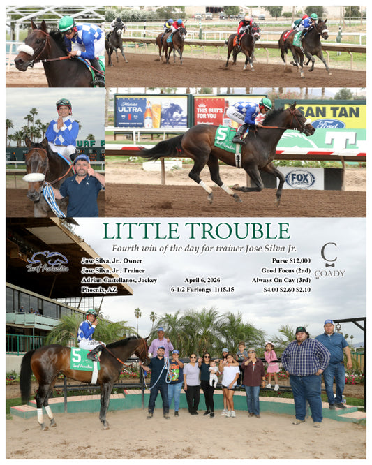 LITTLE TROUBLE - Fourth win of the day for trainer Jose Silva Jr. - 04-06-26 - R09 - TUP - Coady Media - Kurtis Coady Photography