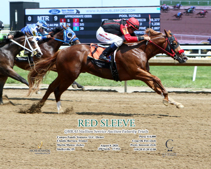 RED SLEEVE - QHRAI Stallion Service Auction Futurity Trials - 08-08-26 - R09 - IND - Action