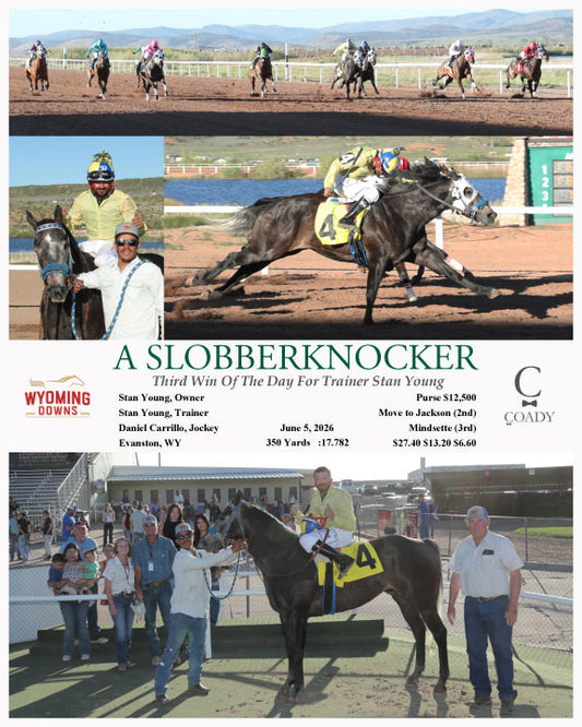 A SLOBBERKNOCKER - Third Win Of The Day For Trainer Stan Young - 06-05-26 - R10 - WYO
