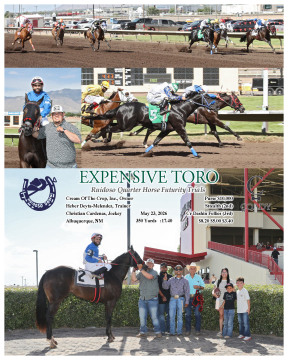 EXPENSIVE TORO - Ruidoso Quarter Horse Futurity Trials - 05-23-26 - R10 - RUI - Coady Media - Kurtis Coady Photography