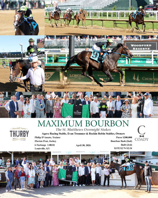 MAXIMUM BOURBON - The St. Matthews Overnight Stakes - 04-30-26 - R10 - CD - Coady Media - Kurtis Coady Photography