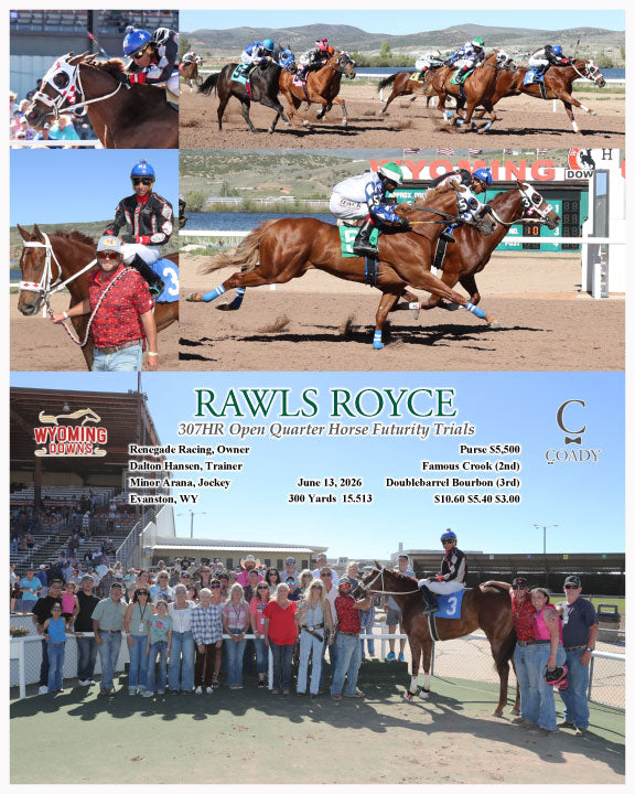 RAWLS ROYCE - 307HR Open Quarter Horse Futurity Trials - 06-13-26 - R10 - WYO