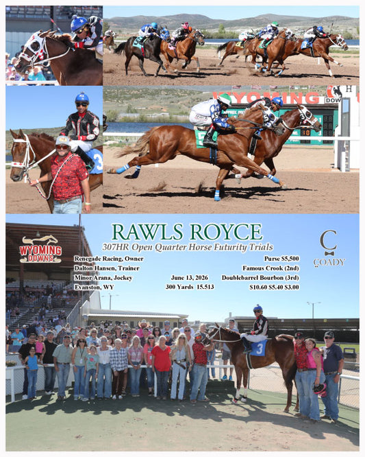 RAWLS ROYCE - 307HR Open Quarter Horse Futurity Trials - 06-13-26 - R10 - WYO