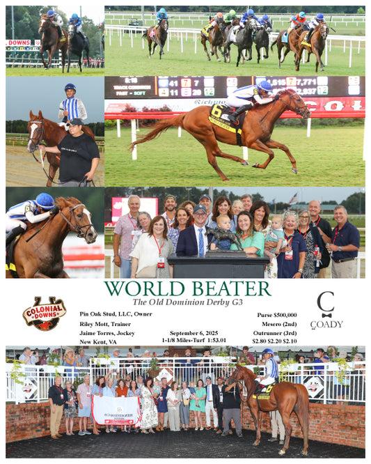 WORLD BEATER - The Old Dominion Derby G3 - 09-06-25 - R10 - CNL - Coady Media - Kurtis Coady Photography