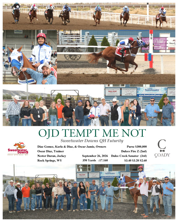 OJD TEMPT ME NOT  - Sweetwater Downs QH Futurity - 09-26-26 - R10 - SWF