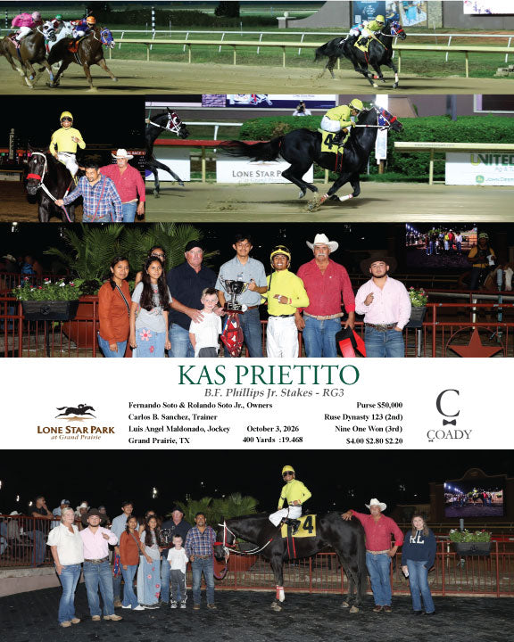 KAS PRIETITO - B.F. Phillips Jr. Stakes - RG3 - 10-03-26 - R11 - LS