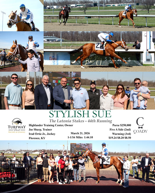 STYLISH SUE - Latonia Stakes - 44th Running - 03-21-26 - R07 - TP - Coady Media - Kurtis Coady Photography
