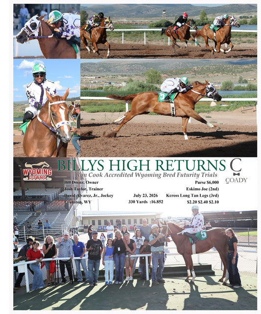 BILLYS HIGH RETURNS - Ron Cook Accredited Wyoming Bred Futurity Trials - 07-23-26 - R09 - WYO