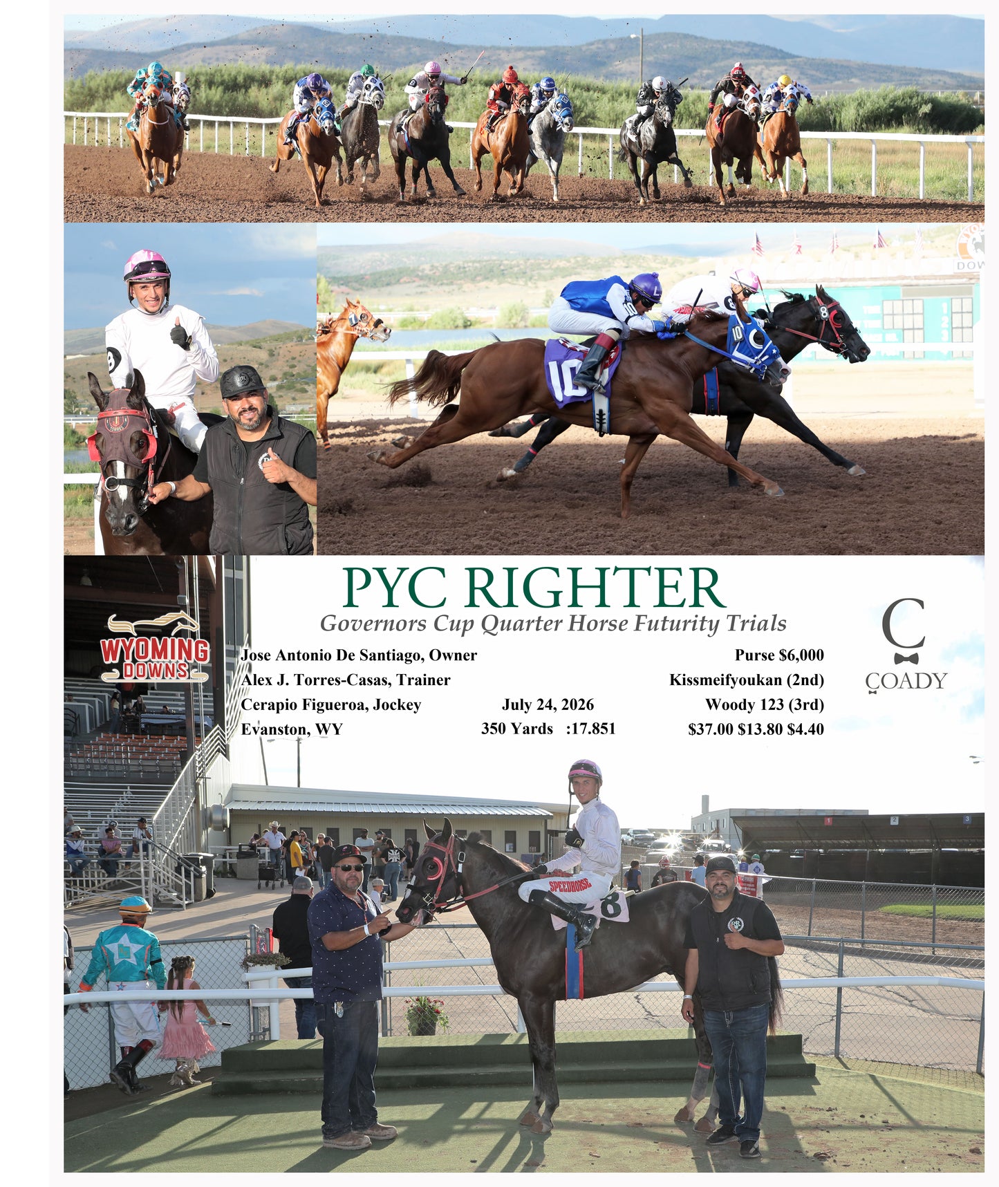 PYC RIGHTER - Governors Cup Quarter Horse Futurity Trials - 07-24-26 - R10 - WYO