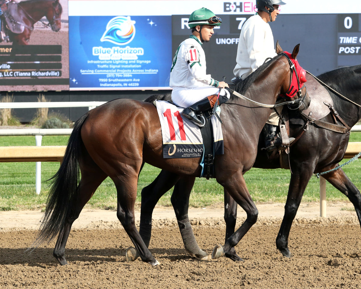SOCORRO'S PRAYER - Unreachable Star - 7th Running - 10-24-26 - R07 - Horseshoe Indiana - Post Parade 01 - Devin Hall - Coady Media - Kurtis Coady Photography