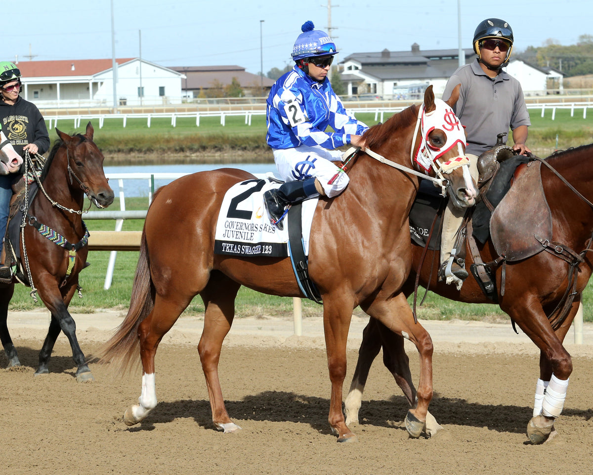 TEXAS SWAGGER 123 - Governors Juvenile Stakes - 10-24-26 - R08 - Horseshoe Indiana - Post Parade 01 - Devin Hall - Coady Media - Kurtis Coady Photography