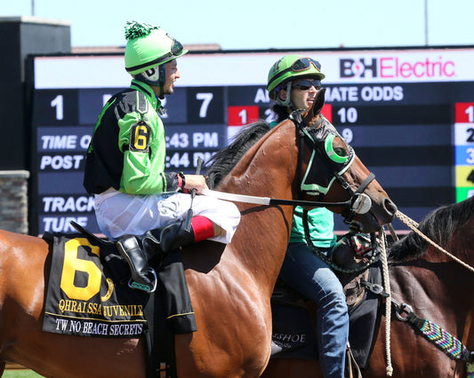 TW NO BEACH SECRETS - QHRAI Stallion Service Auction Futurity Juvenile - 08-30-25 - R07 - Horseshoe Indiana - Post Parade 02 - Sammantha Pagels - Coady Media - Kurtis Coady Photography