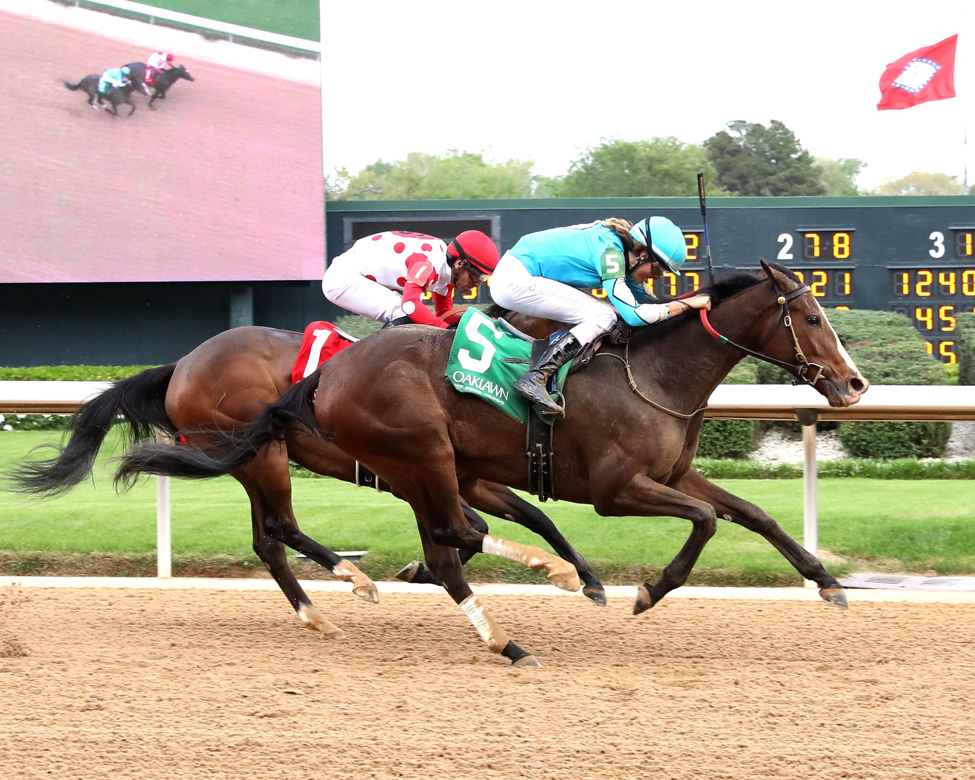 WALK AWAY KAYE - Rainbow Miss Stakes - 04-03-26 - R09 - Oaklawn Park - Finish 01 - Kara West (Copy) - Coady Media - Kurtis Coady Photography
