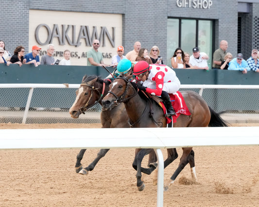 WALK AWAY KAYE - Rainbow Miss Stakes - 04-03-26 - R09 - Oaklawn Park -   Inside Finish 02 - Shelby Layne Ridgway - Coady Media - Kurtis Coady Photography