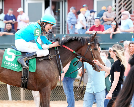WALK AWAY KAYE - Rainbow Miss Stakes - 04-03-26 - R09 - Oaklawn Park -  Post Race 02 - Shelby Layne Ridgway - Coady Media - Kurtis Coady Photography