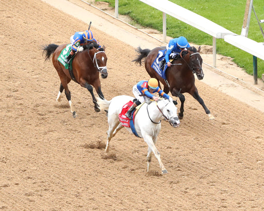 WHITE ABARRIO - Oaklawn Handicap G2 - 04-18-26 - R11 - Oaklawn Park - Aerial Finish 02 - Coady Media - Kurtis Coady Photography