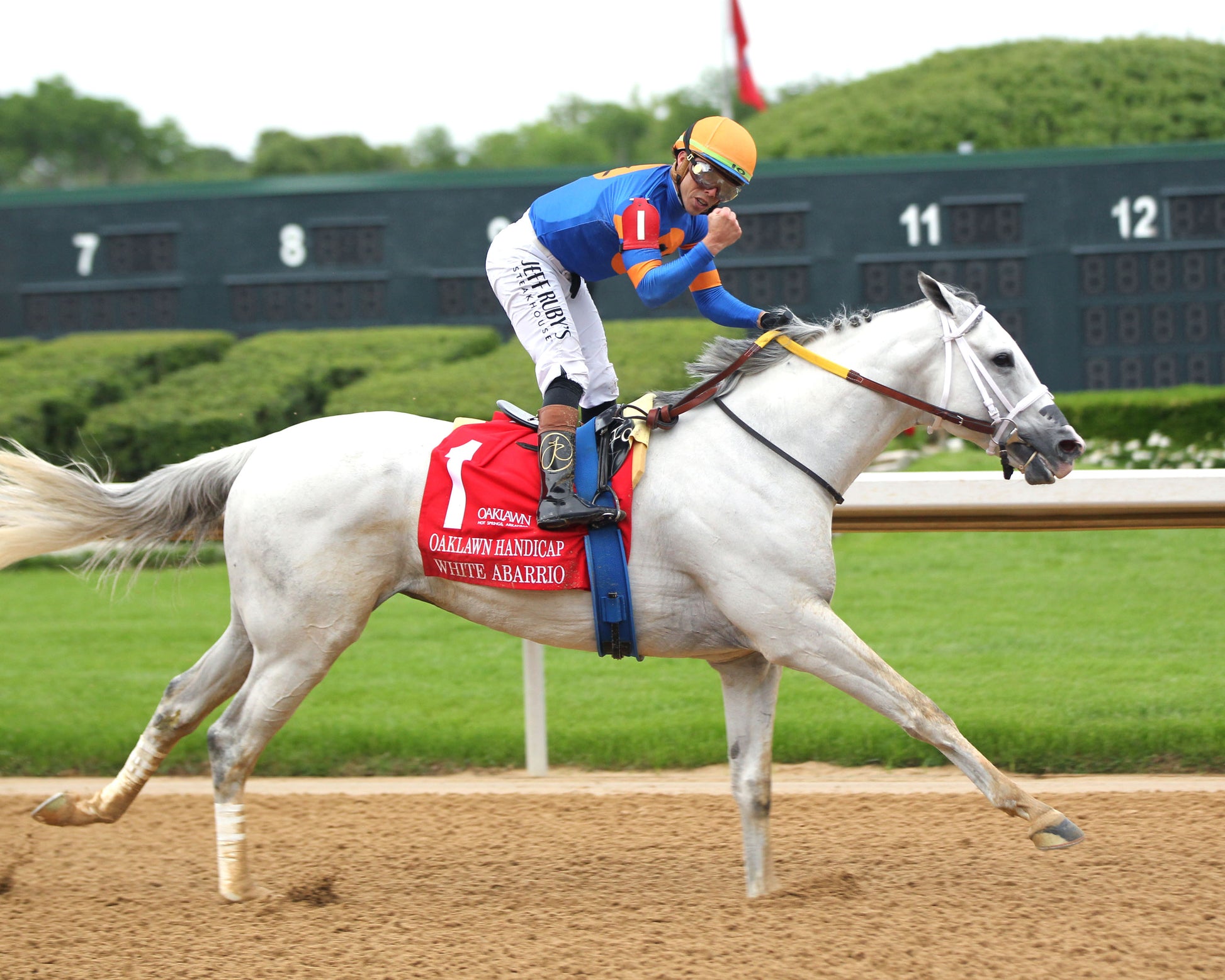 WHITE ABARRIO - Oaklawn Handicap G2 - 04-18-26 - R11 - Oaklawn Park - Celebration 01 - Coady Media - Kurtis Coady Photography