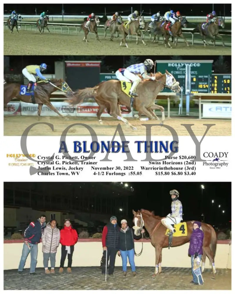 A Blonde Thing - 11-30-22 R08 Ct Hollywood Casino At Charles Town Races