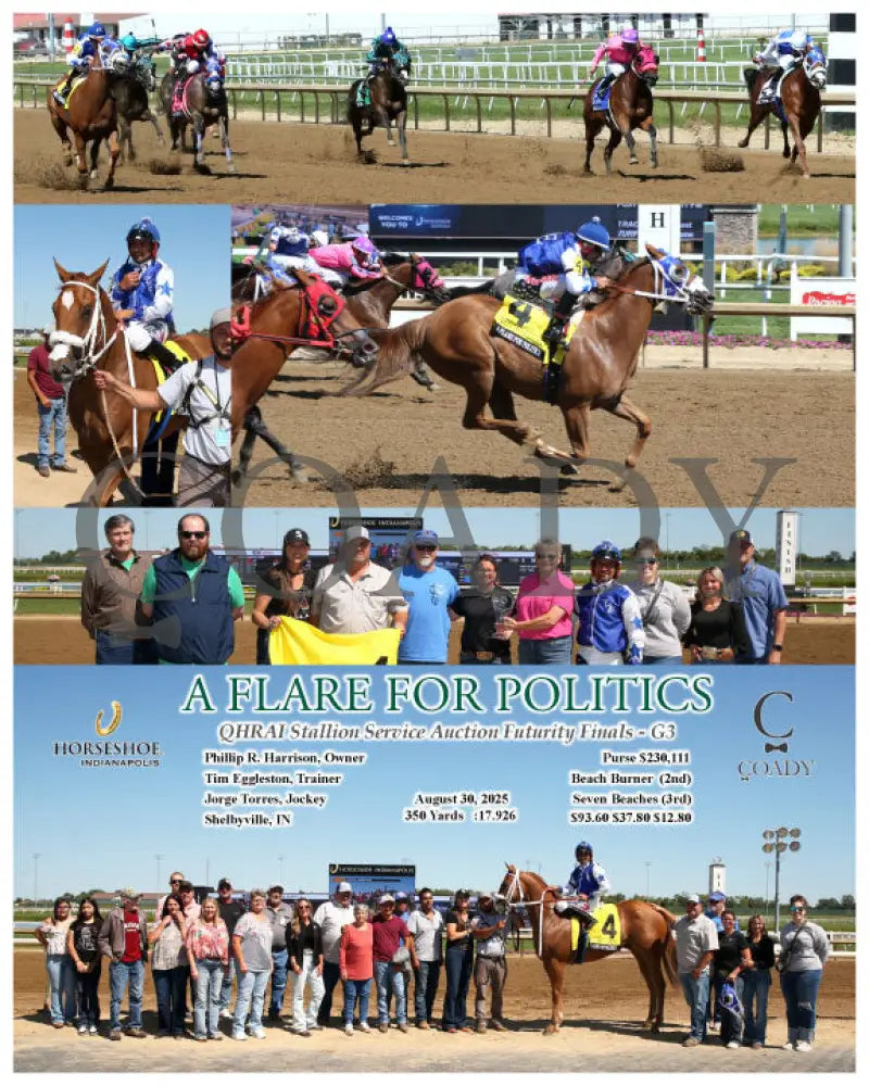 A FLARE FOR POLITICS QHRAI Stallion Service Auction Futurity Finals G3 08 30 25 R10 IND Indiana Grand