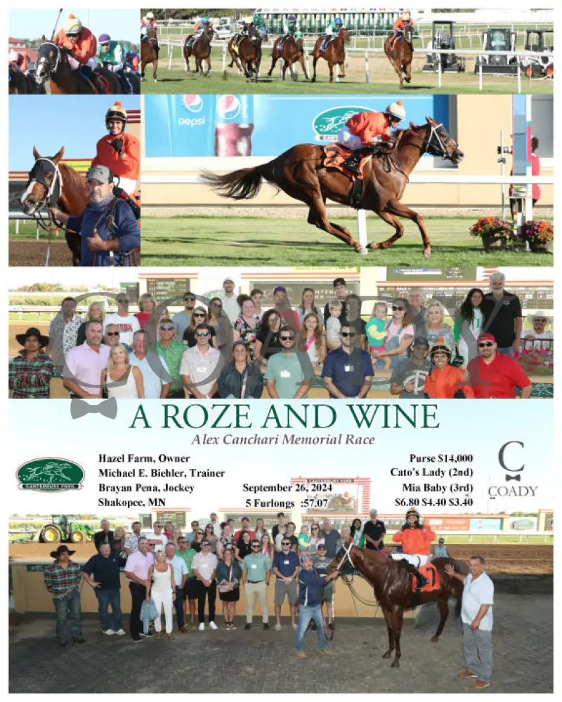 A Roze And Wine - Alex Canchari Memorial Race 09-26-24 R03 Cby Kentucky Downs