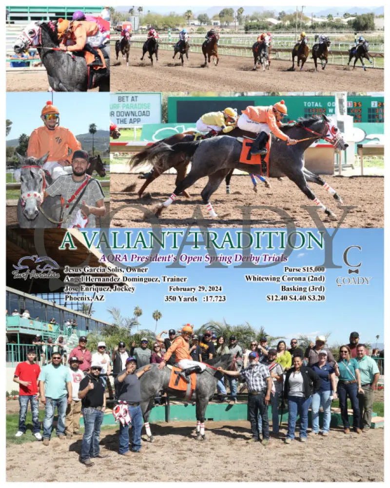 A Valiant Tradition - Aqra President’s Open Spring Derby Trials 02-29-24 R03 Tup Turf Paradise
