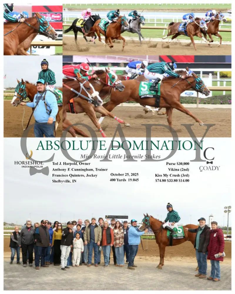ABSOLUTE DOMINATION - Miss Roxie Little Juvenile Stakes - 10-25-25 - R09 - IND Indiana Grand