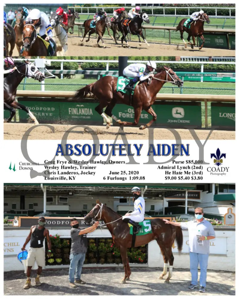 Absolutely Aiden - 06-25-20 R08 Cd Churchill Downs
