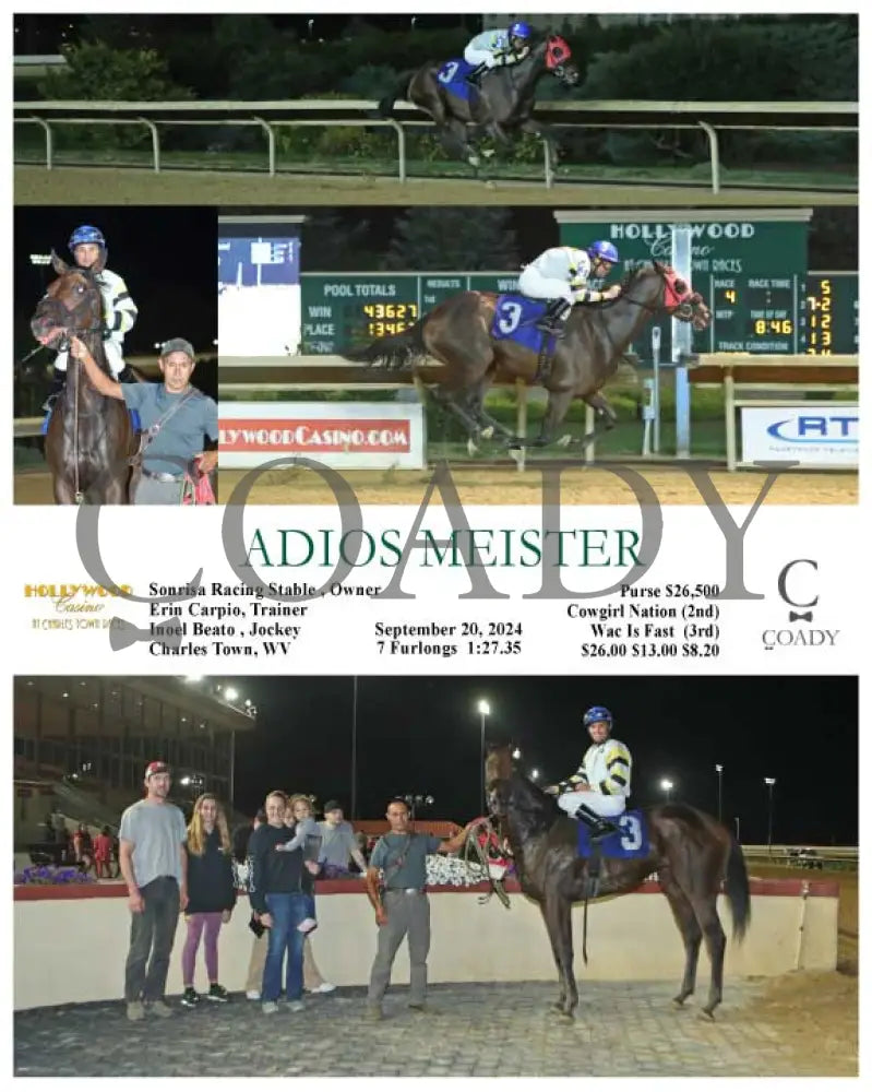 Adios Meister - 09-20-24 R04 Ct Hollywood Casino At Charles Town Races