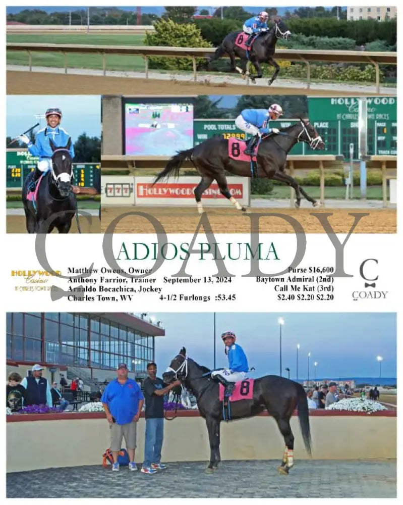 Adios Pluma - 09-13-24 R01 Ct Hollywood Casino At Charles Town Races