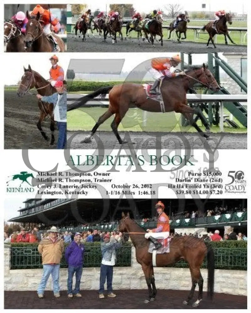 Alberta’s Book - 102612 Race 01 Keeneland