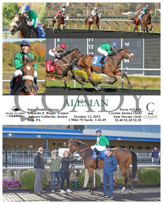 Aleman - 10-12-23 R03 Pid Presque Isle Downs