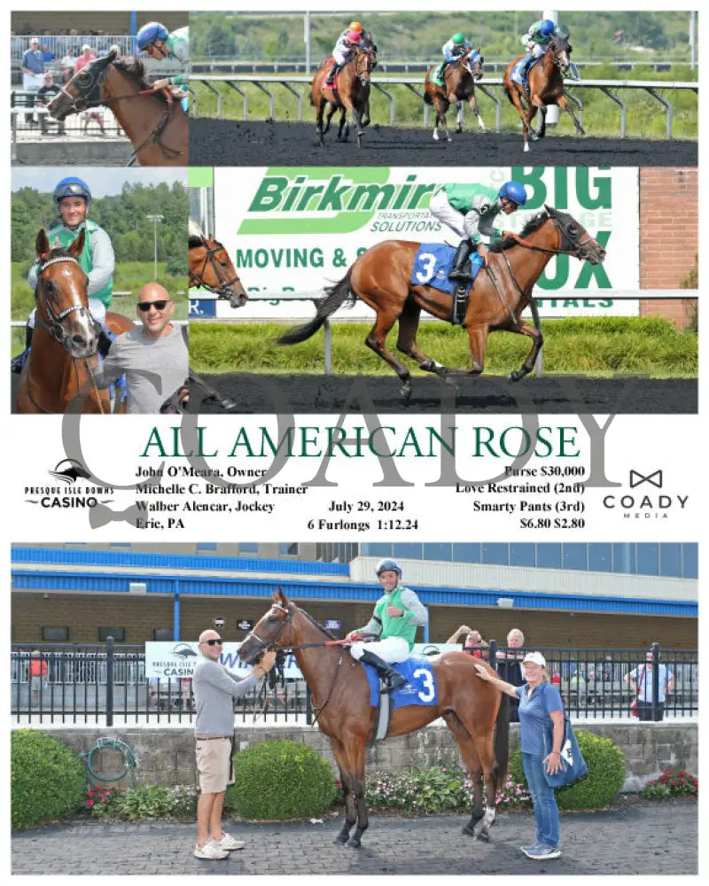 All American Rose - 07-29-24 R03 Pid Presque Isle Downs