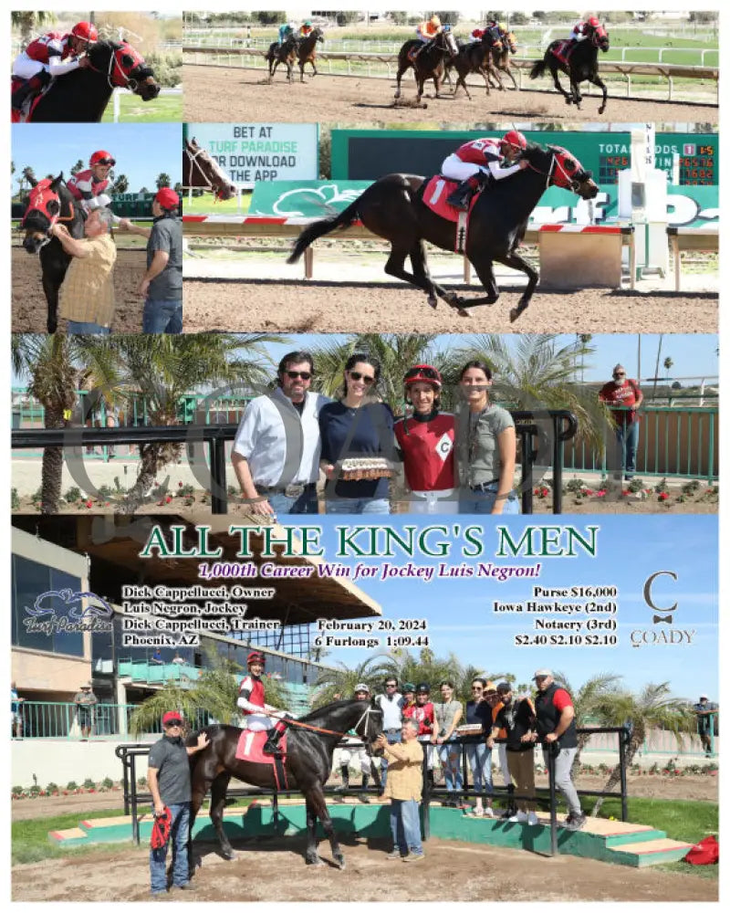All The King’s Men - 1 000Th Career Win For Jockey Luis Negron! 02-20-24 R03 Tup Turf Paradise