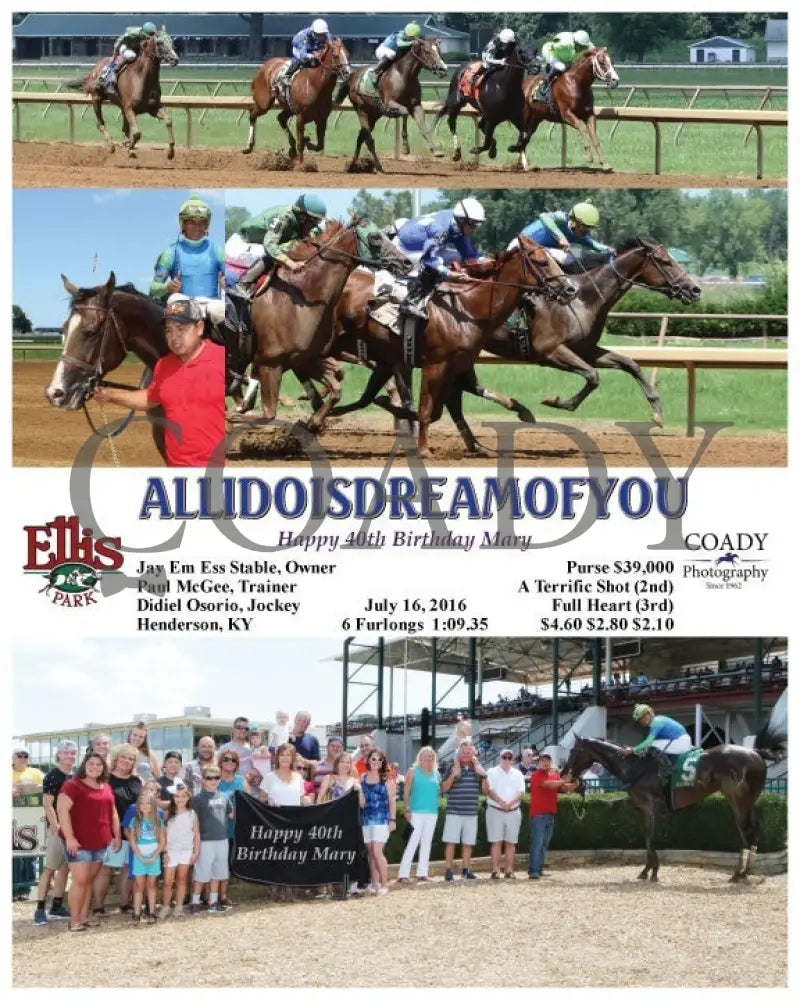 Allidoisdreamofyou - 071616 Race 05 Elp Ellis Park