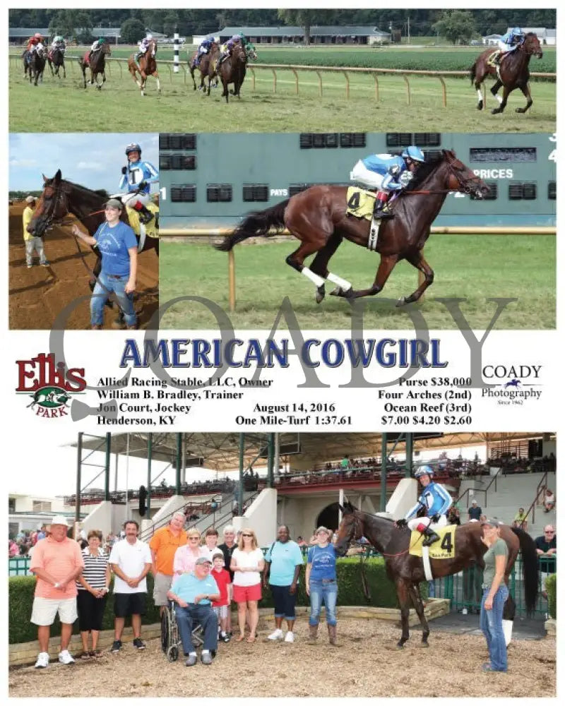 American Cowgirl - 081416 Race 08 Elp Ellis Park