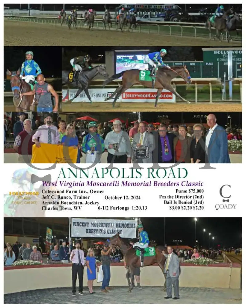 Annapolis Road - West Virginia Moscarelli Memorial Breeders Classic 10-12-24 R01 Ct Hollywood