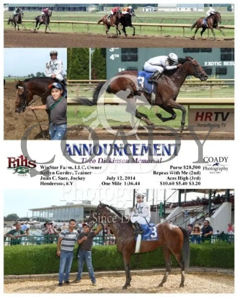 Announcement - 071214 Race 06 Elp Ellis Park